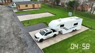 Set up on site with your Celtic Rambler Fifth Wheel in 5 minutes Timelapse [upl. by Akimik877]