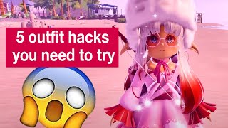 5 NEW AND AMAZING OUTFIT HACKS YOU ABSOLUTELY NEED TO TRY IN ROYALE HIGH royalehigh [upl. by Adriena]