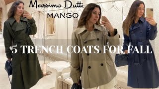 The 5 Trench Coats to buy for fall Massimo Dutti Mango Try On [upl. by Cornelle894]