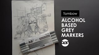 Tombow ABT Pro AlcoholBased Gray Tones Markers [upl. by Esilenna248]