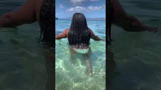 OMG 😱 Spotted a BLACK Mermaid swimming in the Caribbean with Long Natural Hair [upl. by Hajin84]