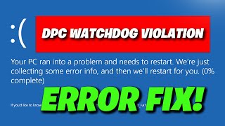 How to Fix Error Code DPCWatchdogViolation Windows 1011 NEW 2024 [upl. by Blackburn]