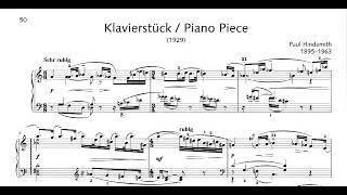 Paul Hindemith  Klavierstück for Piano 1929 ScoreVideo [upl. by Cas]