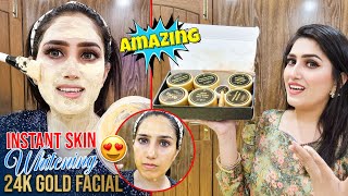 Skin Whitening 24k Gold Facial  instant Results  Natasha waqas [upl. by Annek]