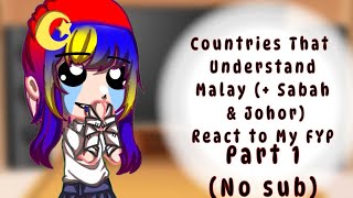 Countries That Understand Malay  Sabah amp JohorReact to My FYP Part 1 No sub [upl. by Yrakcaz421]