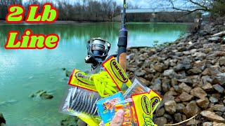 Bank Fishing Bluegill on 2LB Fishing Line [upl. by Meibers]