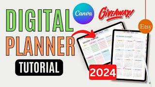 How to Make Digital Planner in Canva With Hyperlinked Tabs  Goodnotes [upl. by Richia]