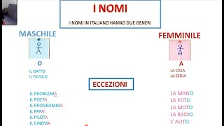 I NOMI MASCHILE E FEMMINILE LEZIONE 9 [upl. by Stevy808]