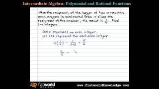 Subtracting Reciprocals Word Problem  Algebra fwk IA 040704 [upl. by Oneida995]