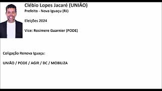 Eleições 2024  Jingle Clébio Lopes Jacaré UNIÃO  Prefeito Nova Iguaçu RJ [upl. by Jarrett42]