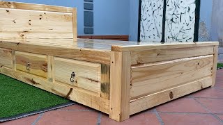 Creative Design – How To Build A Storage Bed with Drawers [upl. by Ytirahc]