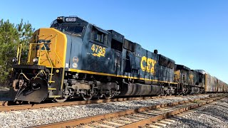 Flared CSX EMD SD70MAC 4736 Leads M20921 at Sandy Ford [upl. by Ilojna845]