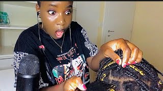 ASMR NITPICKING DANDRUFF SCALP SCRATCHING ON OLD BRAIDS GUM CHEWING SOFT WHISPERS [upl. by Meir470]