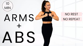 10 Minute ABS and ARMS Workout with WEIGHTS  SCULPT FULL BODY WITH DUMBBELLS AT HOME  NO CARDIO [upl. by Schaffer]