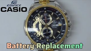 How To Change Battery CASIO EDIFICE EF558 Chronograph Watch [upl. by Anabal]