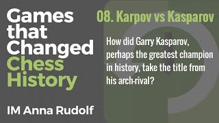 08 Karpov vs Kasparov Chess Lessons  Chesscom [upl. by Attiuqaj]