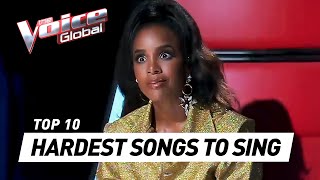 HARDEST SONGS to sing in the Blind Auditions of The Voice [upl. by Lorrimer]