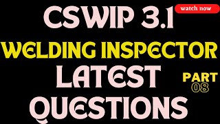 CSWIP 31Welding Inspector Exam latest Questions Part 8 [upl. by Sirahs]