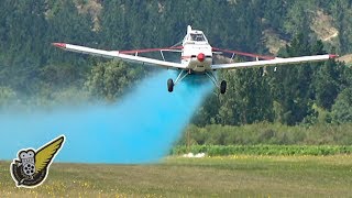 Very Low Level Aerial Top Dressing  Blue Spray [upl. by Amiarom877]