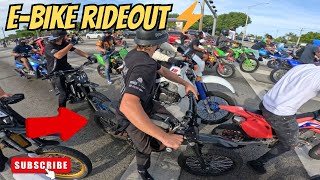 DIRT BIKES CRASH THE EBIKE RIDEOUT‼️ [upl. by Odlabu791]