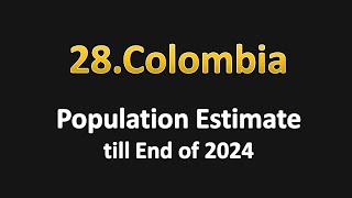 Colombia Estimate Population till December 2024 [upl. by Llevart]