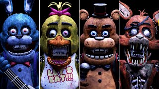 Five Nights at Freddys Plus  All Jumpscares Animatronics Custom Night [upl. by Bonis]