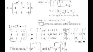 System of Differential Equations Defective Matrix Example Part 3 [upl. by Leaw]