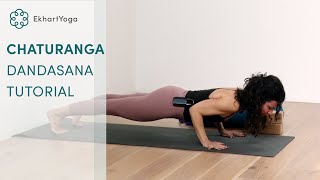 Chaturanga Dandasana Tutorial using props  with Adela Serrano [upl. by Dnamra705]