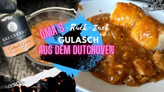 Omas Ruck Zuck Gulasch  4k cooking dutchoven asmr food [upl. by Alexia]