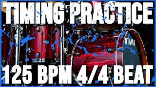 125 BPM  Timing Practice  44 Simple Drum Beat  Metronome [upl. by Iggam]