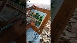 Landscape live paintingtrending art ytshorts 😉😘😘 [upl. by Griselda691]