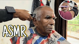 ASMR  OLD MAN 👴 HAIRCUT STEP BY STEP TUTORIAL HAIRSTYLE AND AIBRO SCISSOR HAIRCUT barbershop 💈 [upl. by Eintrok]