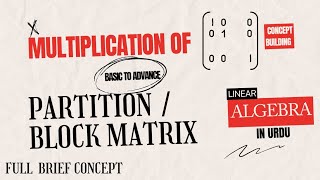 Multiplication Of Partitioned Matrix Or Block Matrix  Basic To Advance Linear Algebra [upl. by Psyche36]