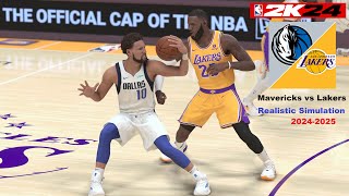 NBA 2K24 Dallas Mavericks Klay Thompson vs Lakers Bronny James Realistic Simulation PS5 Game Play [upl. by Nytsirk522]