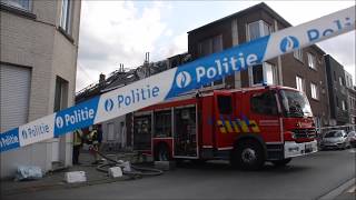 Ruisbroek  Rijhuis onbewoonbaar door felle brand [upl. by Nakashima450]