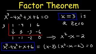 Factor Theorem and Synthetic Division of Polynomial Functions [upl. by Yerd184]