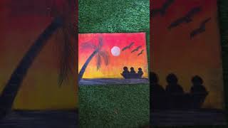 Beach view drawing oil pastel beautiful subscribe viralvideo sobikasonuchannel [upl. by Corrianne517]