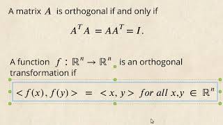 Orthogonal transformation [upl. by Celisse]