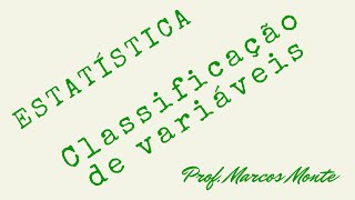 Resolução de exercícios Classificação de variáveis [upl. by Malilliw]