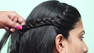 5 Quick Easy Side Braid Hairstyle  Hairstyle for Medium Hair  Girls hairstyles [upl. by Hachmann]