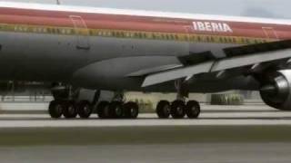 FS2004  Iberia Airbus A340600 Madrid Barajas To Miami [upl. by Ahsiemat]