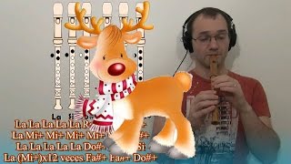 Rodolfo el Reno en Flauta Dulce Canción Navidad notas  Partitura Y Pista en Patreon [upl. by Akkim]