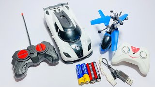 Rc car remote 4 control Fast High Speed car plus Rc remote control helicopter unboxing super review [upl. by Aidiruy32]