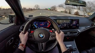 2023 BMW M3 Competition xDrive Edition 50 Jahre  POV Night Drive Binaural Audio [upl. by Mikihisa436]