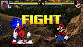 MUGEN  Cool Spot amp Sonic VS Super Mario [upl. by Kulseth]