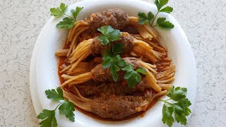 Köfte Sarmalı Spagetti Tarifi  Köfteli Makarna Nasıl Yapılır [upl. by Nairda752]