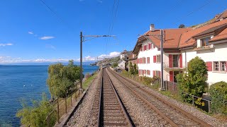 ★ 4K 🇨🇭 StTriphon  Lausanne  Basel cab ride 102021 Führerstandsmitfahrt Swiss train [upl. by Mattheus]