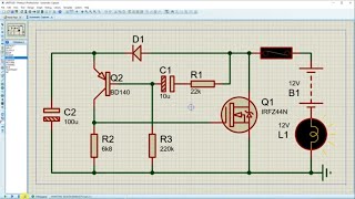 Clignotant de Voiture a Transistor BD140 et MOSFET IRFZ44N [upl. by Haldeman]