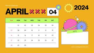 April Calendar 2024  april calendar printable  printable april calendar 📅 Calendar 365 📅 [upl. by Chelsey240]