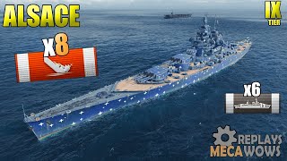 French BattleShip Alsace 8 Kills on North Map  World of Warships [upl. by Dorran344]